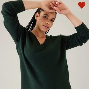 Athleta "Hanover Refined V-Neck Sweater" Seaweed Snack